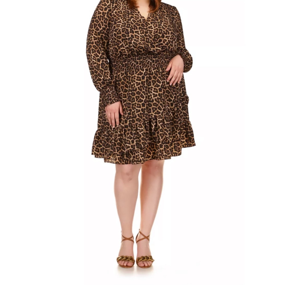 NWT Michael Kors Julia Leopard Print Dress- size 2XL